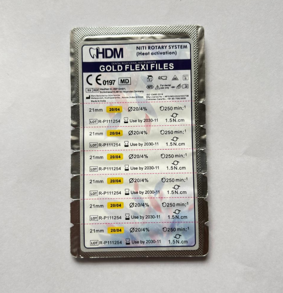HDM Gold Flexi Files NiTi Rotary System (Heat activation) 21mm