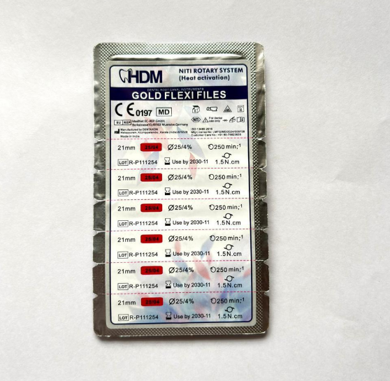 HDM Gold Flexi Files NiTi Rotary System (Heat activation) 21mm