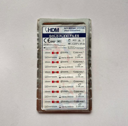 HDM Gold Flexi Files NiTi Rotary System (Heat Activation) 25mm
