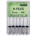 Mani K-Files 31mm – Endodontic Root Canal Files (Pack of 6)