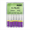 Mani K-Files 25mm – Endodontic Root Canal Files (Pack of 6)