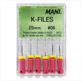 Mani K-Files 25mm – Endodontic Root Canal Files (Pack of 6)