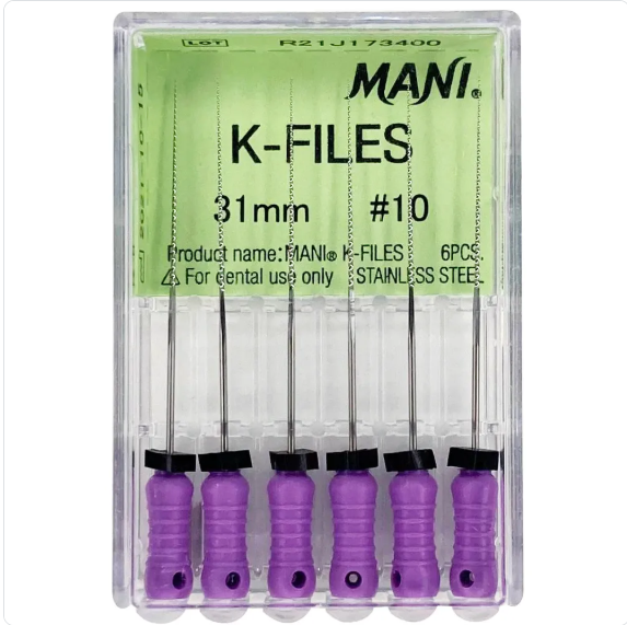 Mani K-Files 31mm – Endodontic Root Canal Files (Pack of 6)